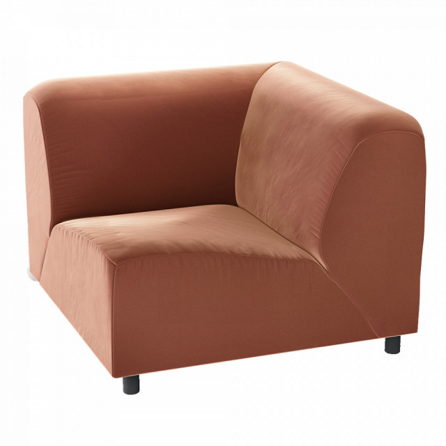 Canapea cu colt modulara maro din poliester 99 cm Fabric Pols Potten