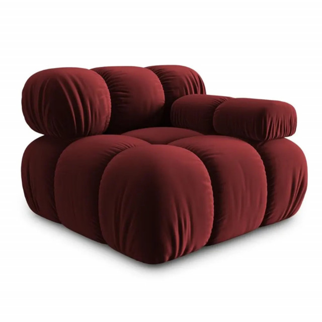Canapea cu colt modulara rosu inchis din catifea pentru 1 persoana Bellis Right Besolux