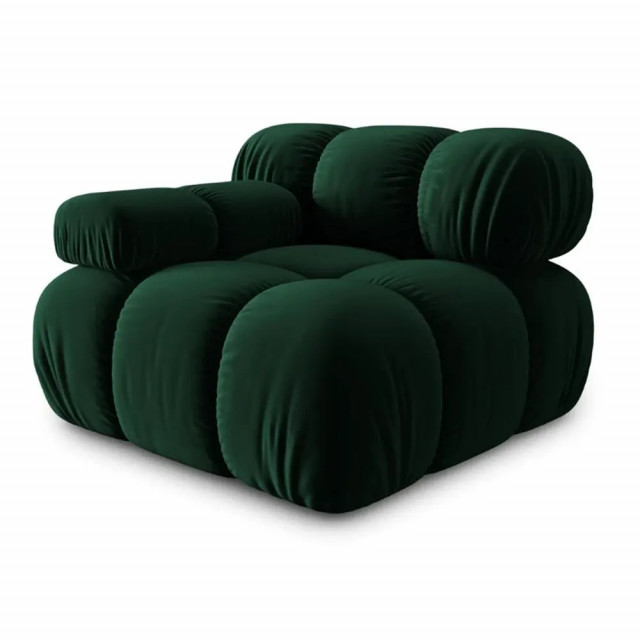 Canapea cu colt modulara verde din catifea pentru 1 persoana Bellis Left Besolux