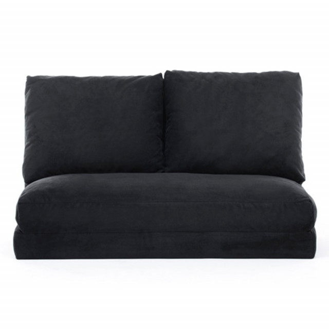 Canapea extensibila neagra din textil pentru 2 persoane Taida The Home Collection