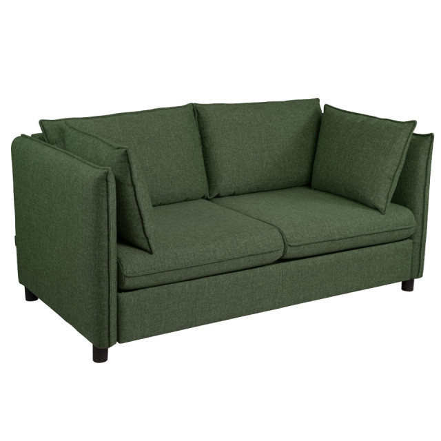 Canapea extensibila verde din textil pentru 2 persoane Enzo Mesonica