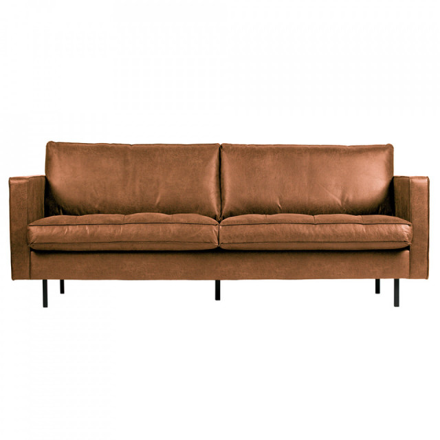 Canapea maro din piele pentru 2,5 persoane Rodeo Classic Woood