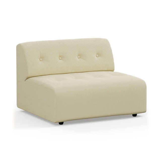 Canapea modulara galbena din textil pentru 1,5 persoane Vint Corduroy Middle Left HKliving