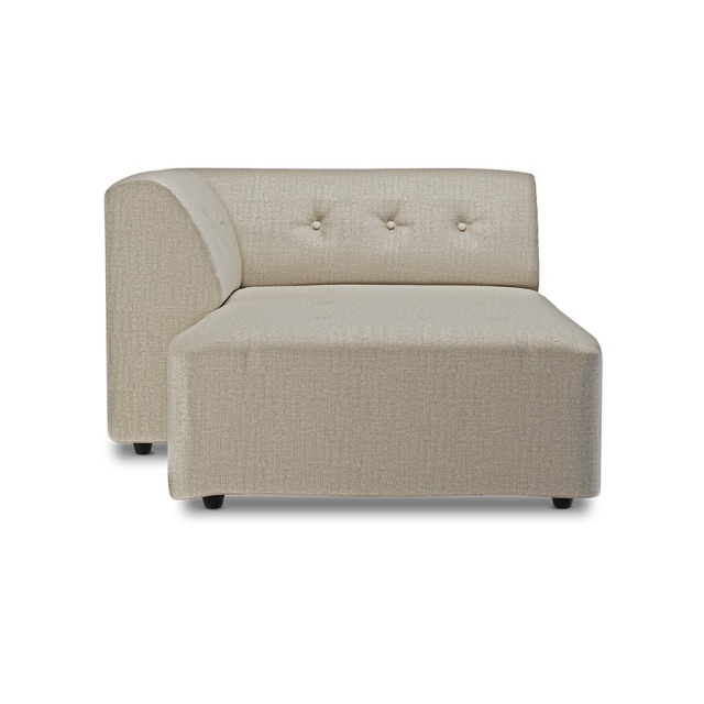 Canapea modulara ivorie din textil 118 cm Vint Pure Left Divan HKliving