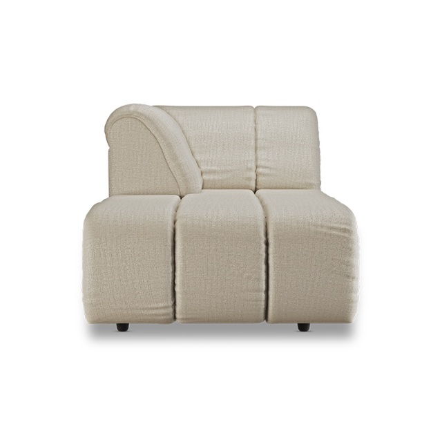 Canapea modulara ivorie din textil 177 cm Wave Mid Pure Left HKliving