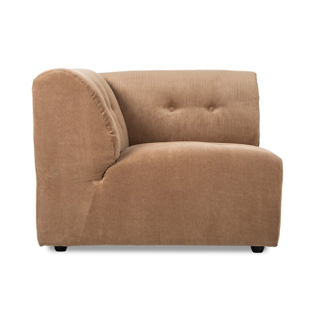 Canapea modulara maro din textil 94 cm Vint Left Corduroy HKliving