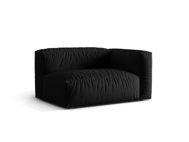 Canapea modulara neagra din textil pentru 1 persoana Martina L Right Besolux