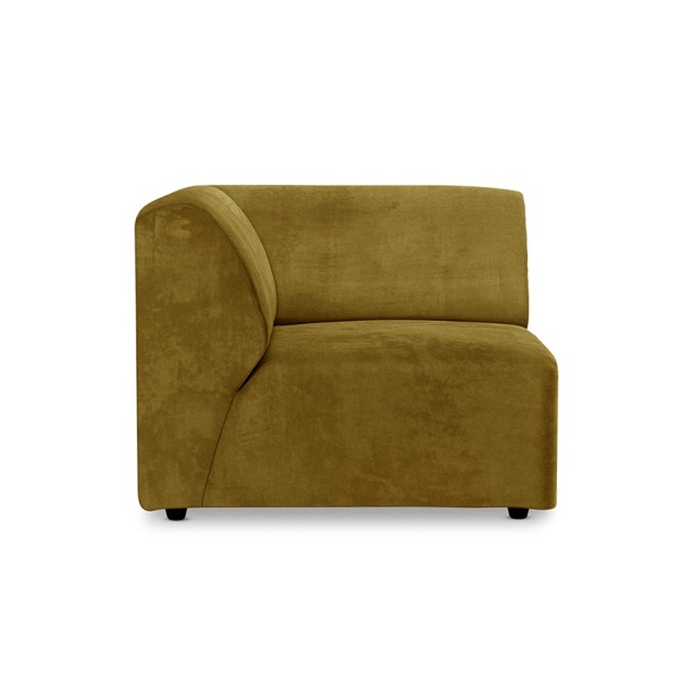 Canapea modulara verde oliv din catifea 94 cm Jax Left HKliving