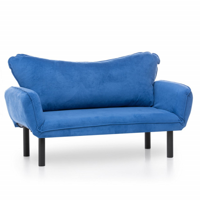 Canapea recliner albastra din textil pentru 2 persoane Chatto The Home Collection