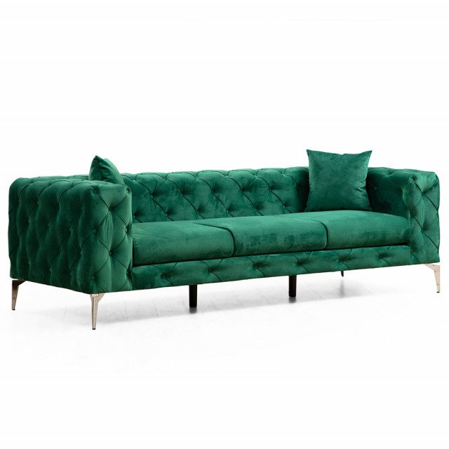 Canapea verde din textil pentru 3 persoane Como The Home Collection