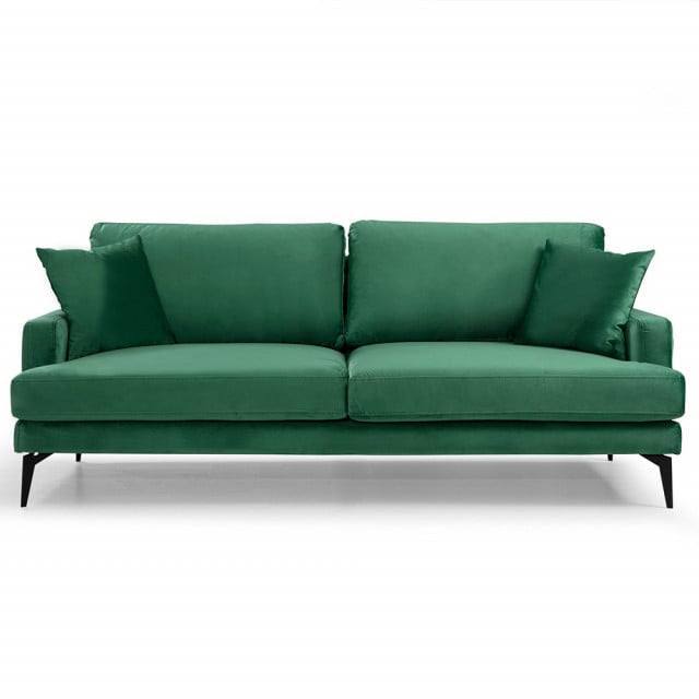 Canapea verde din textil pentru 3 persoane Papira The Home Collection