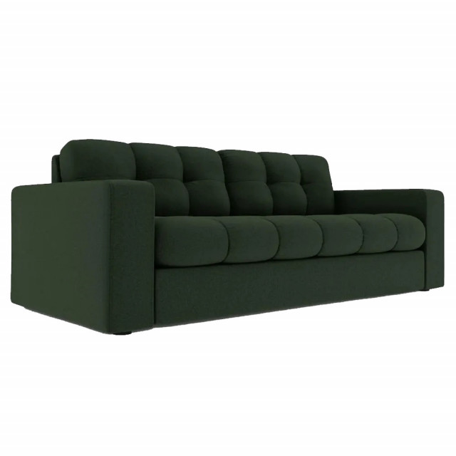 Canapea verde inchis/neagra din textil si lemn de pin pentru 2 persoane Justin Besolux