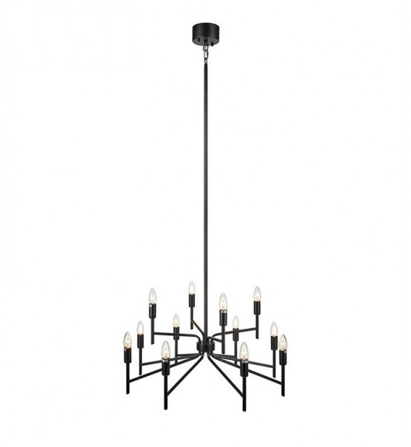 Candelabru negru din metal cu 12 becuri Regent Markslojd