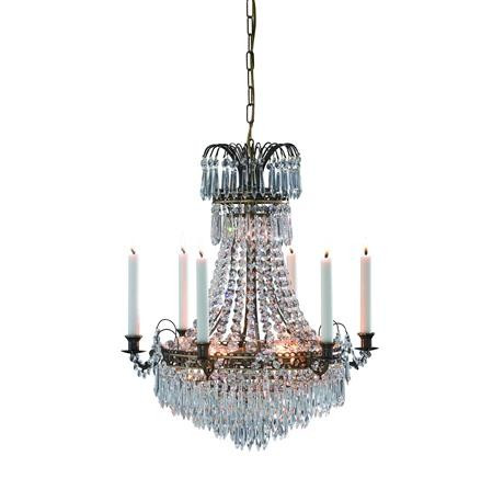 Candelabru transparent/maro alama din metal cu 7 becuri Lacko Markslojd