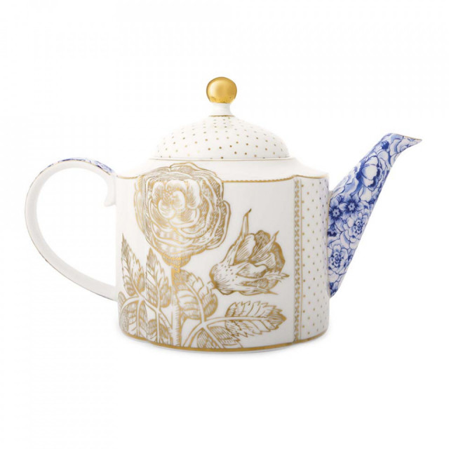 Ceainic multicolor din portelan 1,65 L Royal White Pip Studio