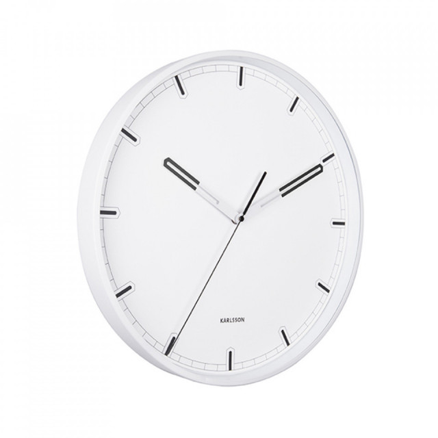 Ceas de perete rotund alb/negru din metal 40 cm Dipped Present Time