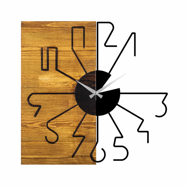 Ceas de perete rotund maro/negru din lemn 58 cm Clock 29 The Home Collection