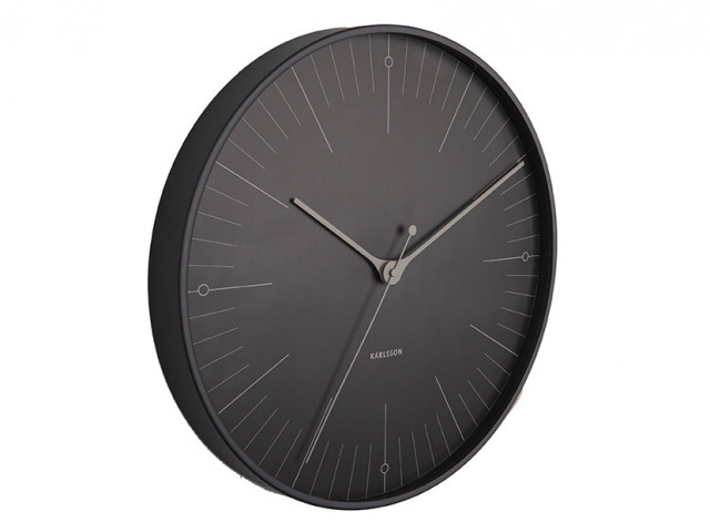Ceas de perete rotund negru din fier 40 cm Index Present Time