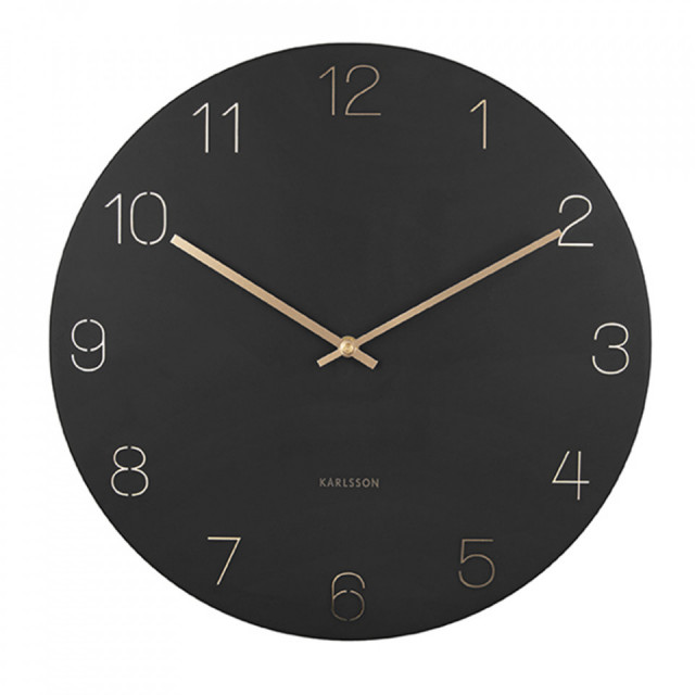 Ceas de perete rotund negru din otel 40 cm Wilson Present Time