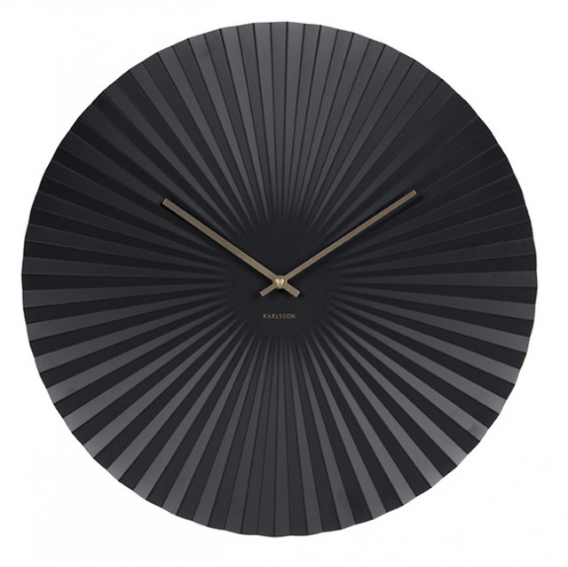 Ceas de perete rotund negru din otel 50 cm Frisco Present Time