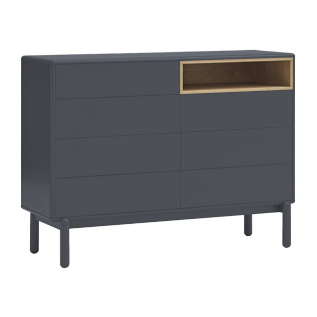 Comoda gri antracit/maro din lemn 120 cm Corvo Teulat