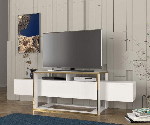 Comoda TV alba/aurie 160 cm Onetto The Home Collection