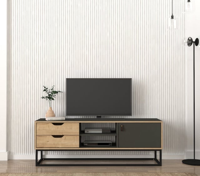 Comoda TV gri/maro 150 cm Hazeran The Home Collection