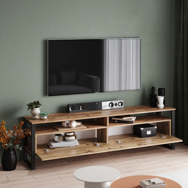 Comoda TV maro din lemn 180 cm Sado The Home Collection