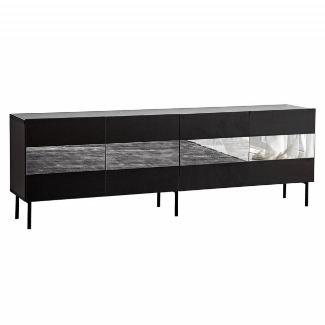 Comoda TV neagra/gri fum 180 cm Leon The Home Collection