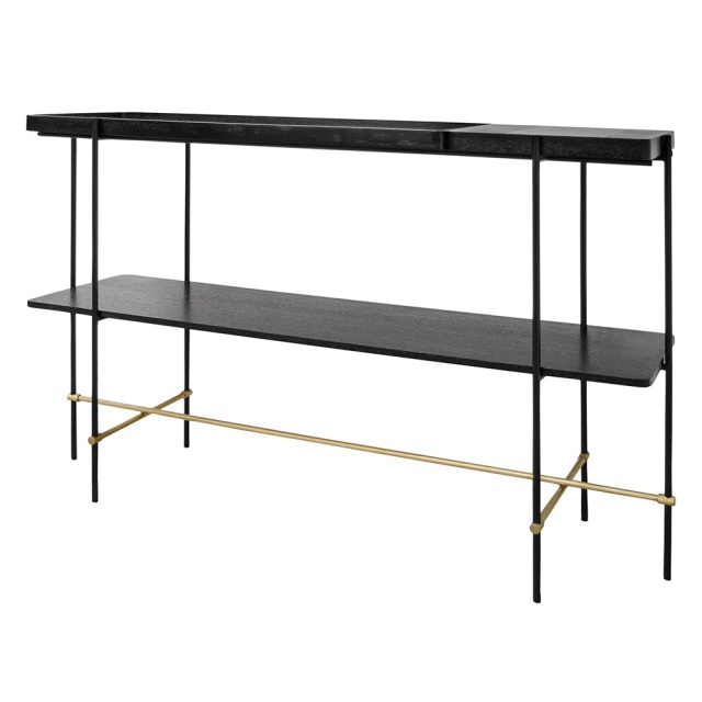 Consola aurie/neagra din metal 140 cm Highline Versmissen