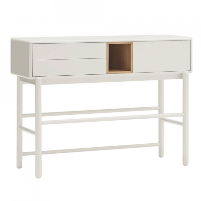 Consola crem/maro din lemn 120 cm Corvo Teulat