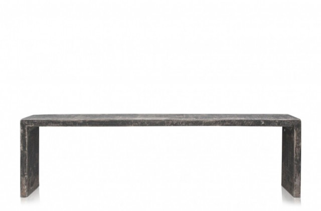 Consola gri/neagra din lemn de ulm 288 cm XL Shanxi Versmissen