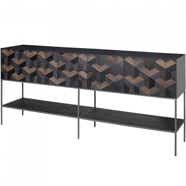 Consola maro din MDF si otel 221 cm Illusion Versmissen