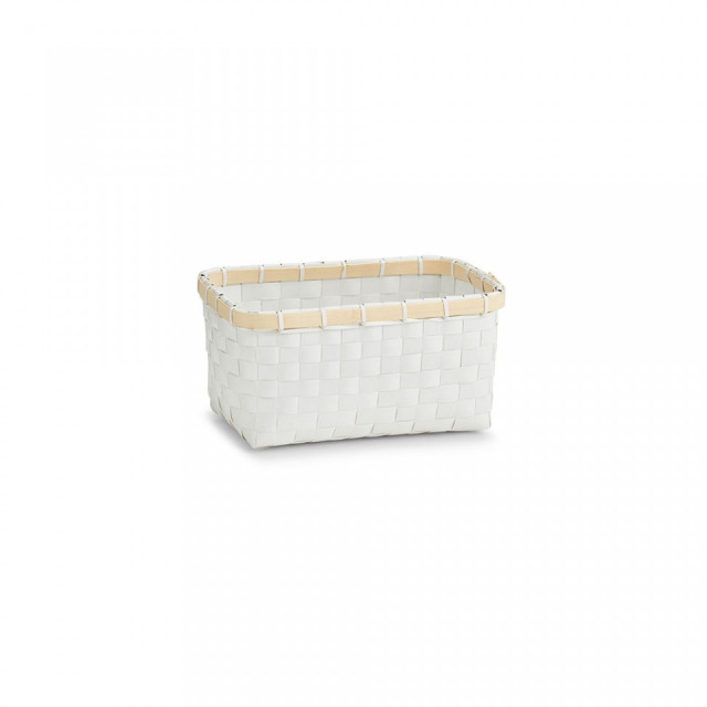 Cos alb din polipropilena si bambus Storage Basket Bamboo Zeller