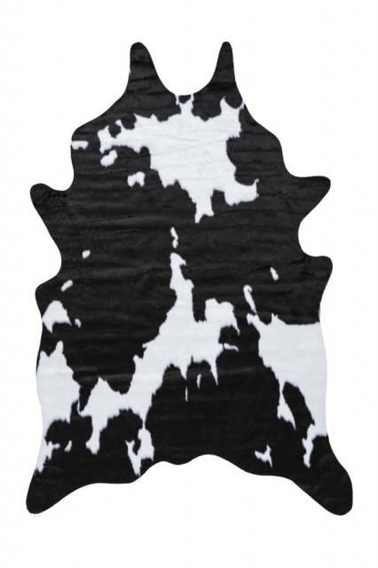 Covor alb/negru din fibre acrilice si poliester 150x200 cm Rodeo Cow Lalee