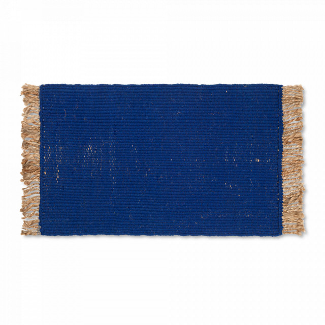 Covor albastru din fibre 50x80 cm Block Ferm Living