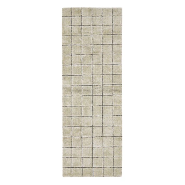 Covor bej/gri din fibre naturale 80x230 cm Mosaic Lorena Canals