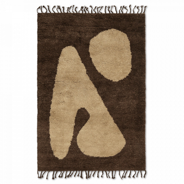 Covor maro/alb antic din fibre naturale 120x180 cm Abstract Ferm Living