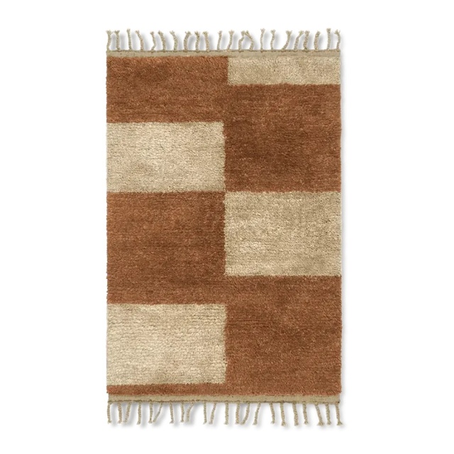 Covor maro/alb antic din fibre naturale 120x180 cm Mara Ferm Living