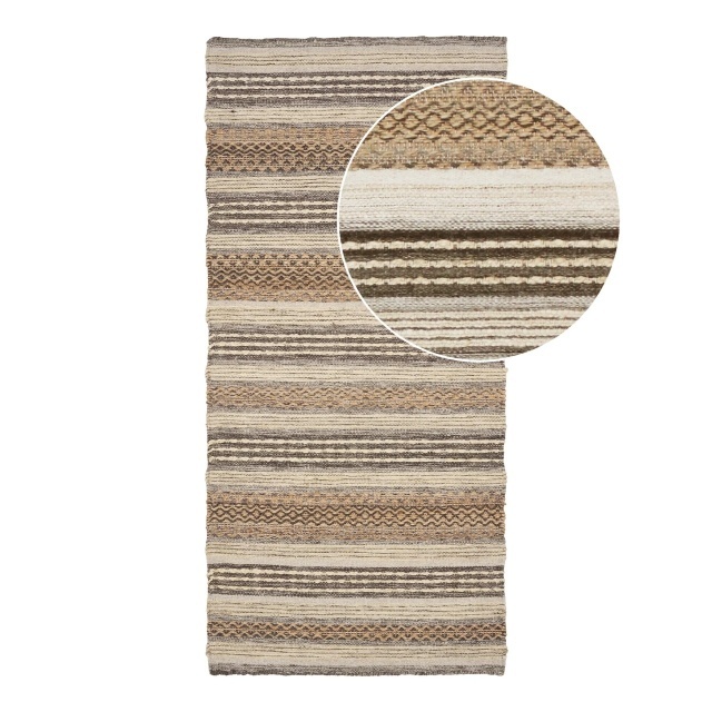 Covor maro/gri din fibre naturale 80x180 cm Morena House Nordic