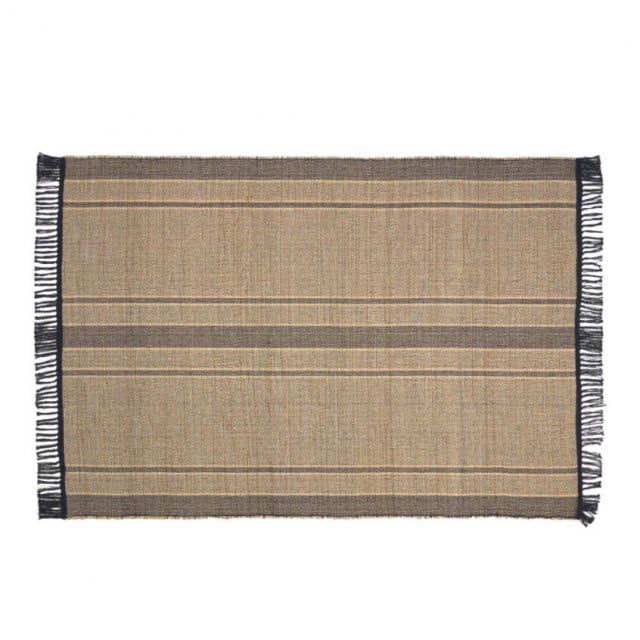 Covor maro/negru din fibre naturale 200x300 cm Brunilda Kave Home