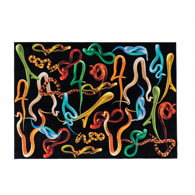 Covor multicolor din fibre sintetice 200x280 cm Snakes Seletti
