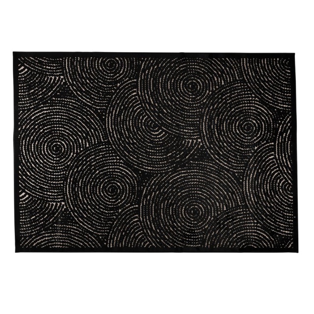 Covor negru din fibre sintetice 170x240 cm Dots Pure Dutchbone