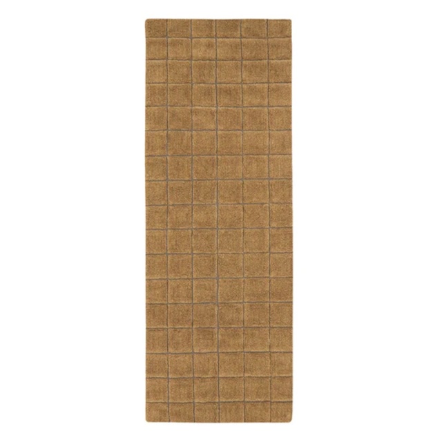 Covor ocru/maro din fibre naturale 80x230 cm Mosaic Lorena Canals