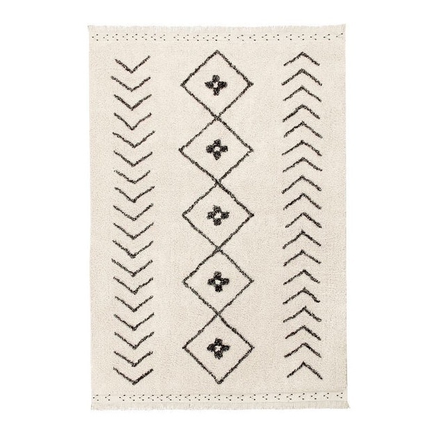 Covor pentru copii crem din bumbac 140x210 cm Bereber Rhombs Lorena Canals