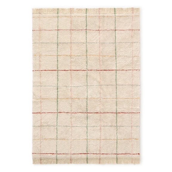 Covor pentru copii multicolor din bumbac 90x130 cm Lines Lorena Canals