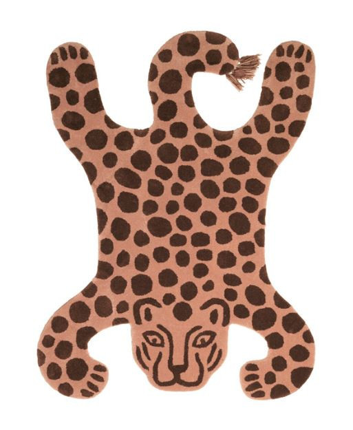 Covor roz/maro din fibre naturale 118x160 cm Safari Leopard Ferm Living