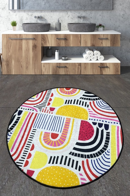 Covoras de baie multicolor din fibre sintetice 100 cm Perido The Home Collection