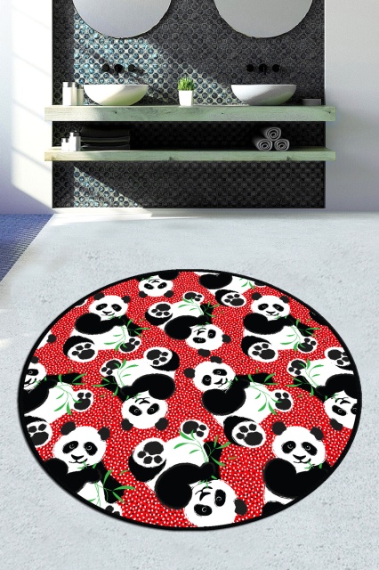 Covoras de baie multicolor din fibre sintetice 80 cm Pandam The Home Collection