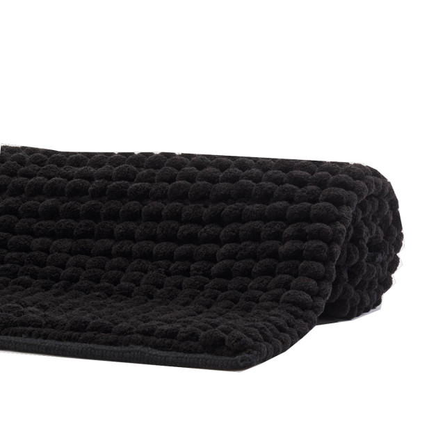 Covoras de baie negru din fibre 60x60 cm Axel Aquanova